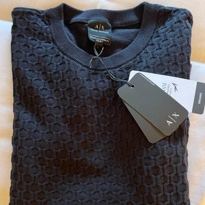 NWT Armani Exchange dark navy crew neck sweater size L